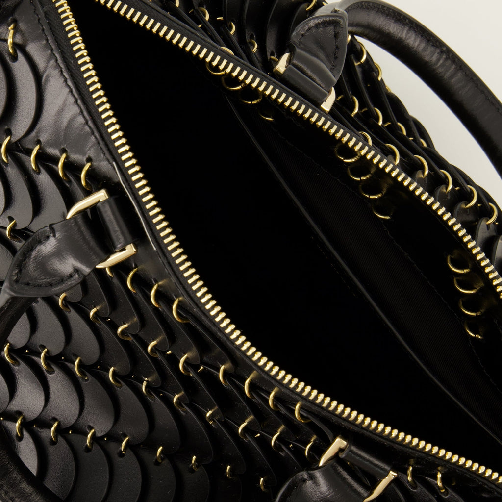 Sac Boston en cuir noir