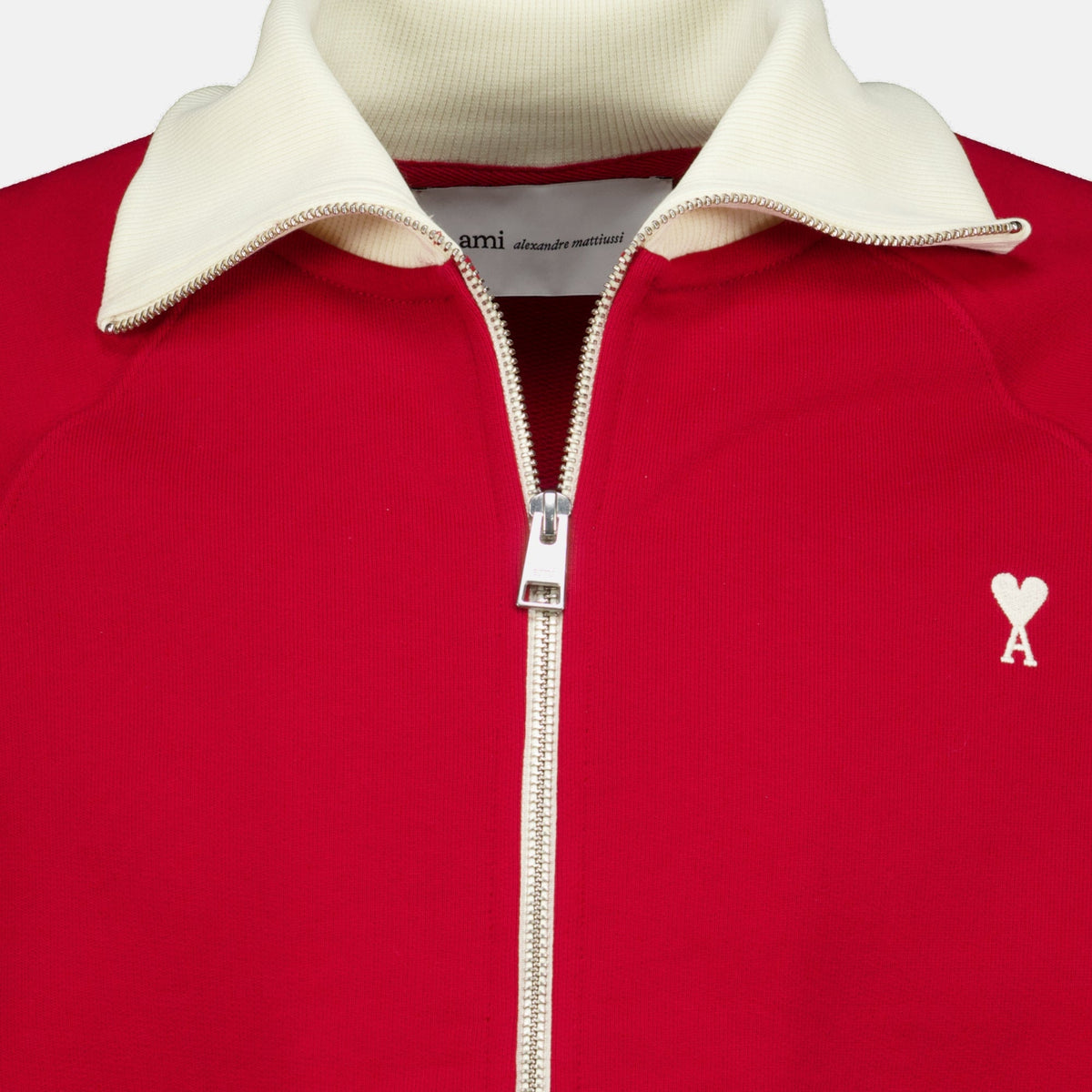 Giacca rossa in cotone con zip