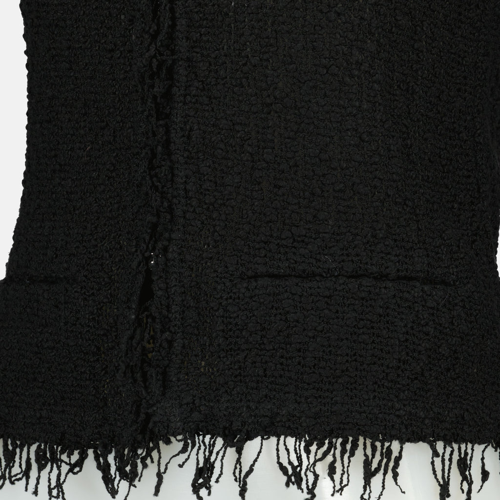 Colete sem mangas em tweed preto