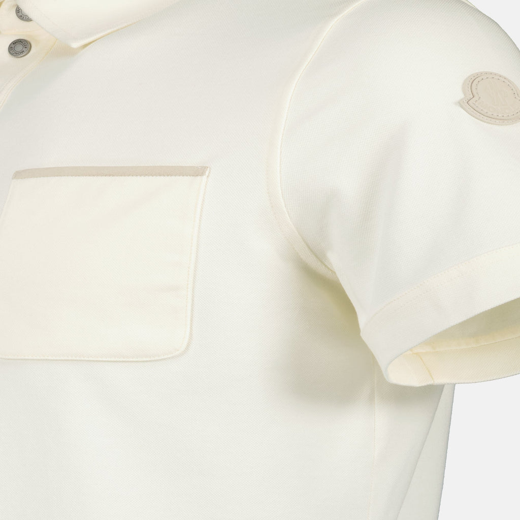 Bilde av Piqué Cotton Beige Polo fra Moncler for menn - Sesong Vår-Sommer 2026 - Detaljvisning 1
