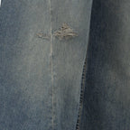 Imagen de pantalón vaquero de pierna ancha de Mm6 para mujeres - Temporada primavera-verano 2026 - Vista de detalle del producto 3
