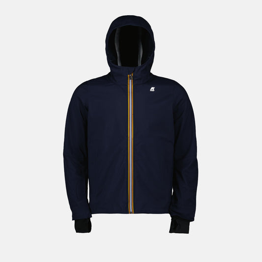 Jacko Blue Jacket, Waterproof Outerwear, K-Way Collection, Luxury Menswear, Navy Jacket