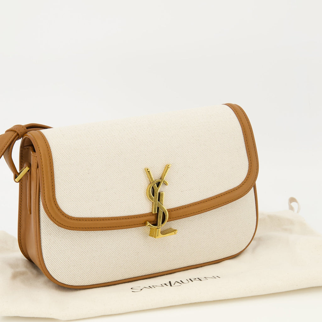 Saint Laurent bag, leather and cotton accessory, elegant bag, Spring-Summer collection, adjustable strap bag