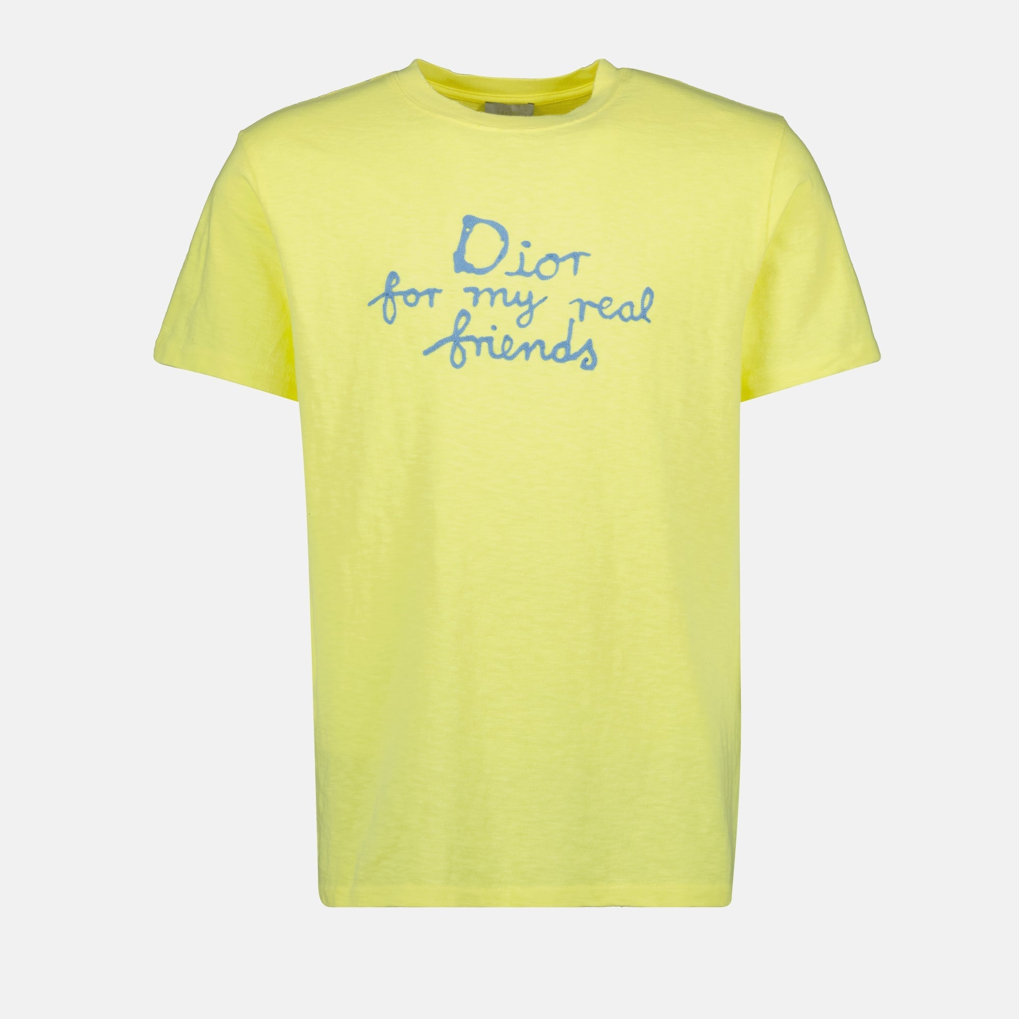 T-shirt, Dior, Hylton Nel, yellow T-shirt, embroidered logo