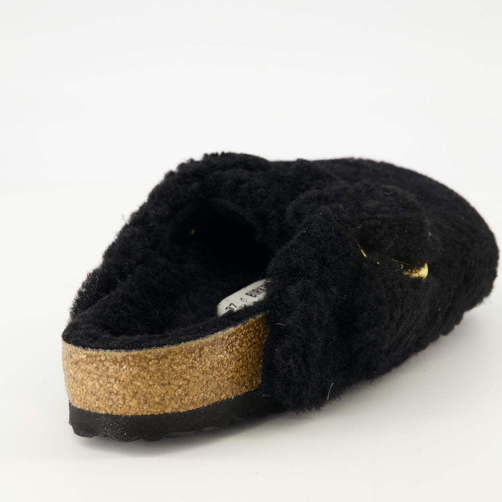 Image of Boston Teddy Black Mules by Birkenstock for Women - Season Spring-Summer 2026 - Back View