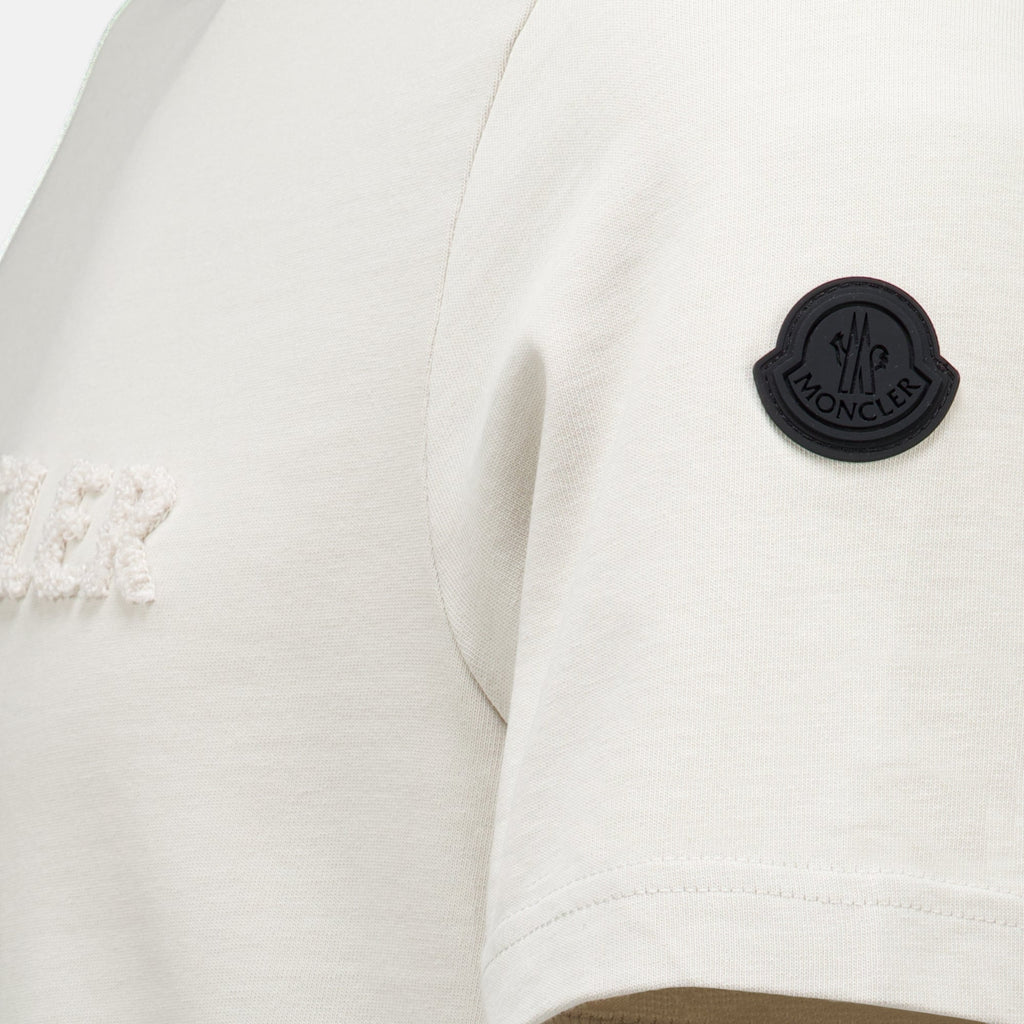 T-shirt bianca in cotone con logo