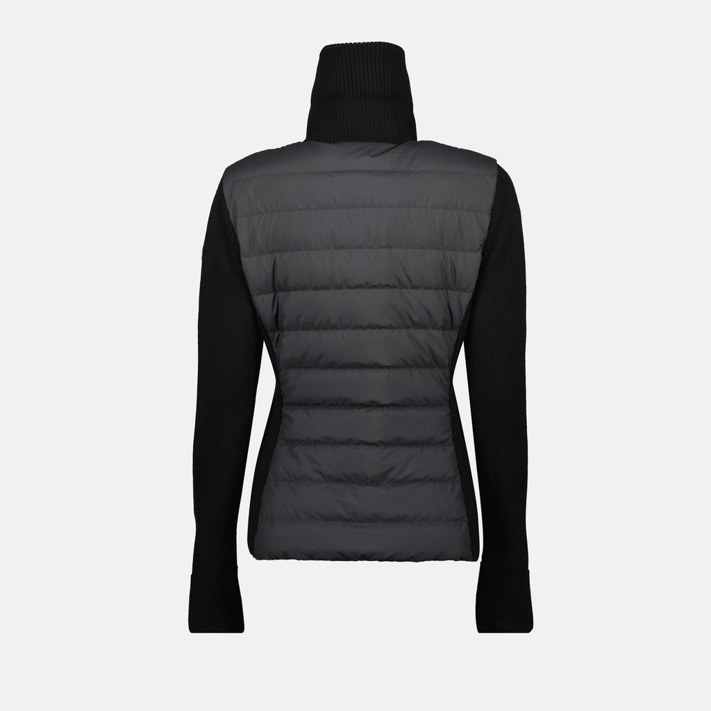 Moncler cardigan, bi-material cardigan, wool polyester blend, Autumn-Winter 2025, elegant women's outerwear