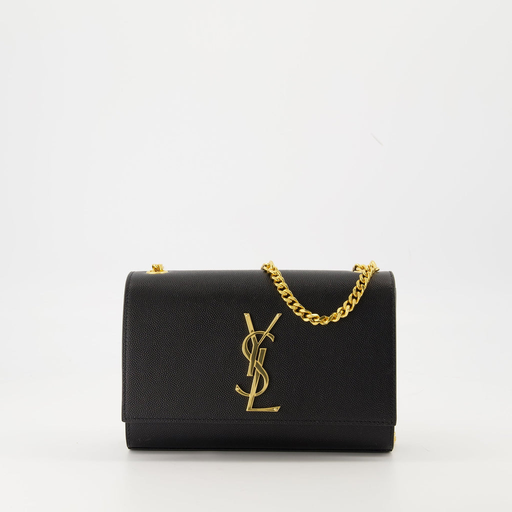 le sac kate small noir et dore saint laurent women 15432055292284