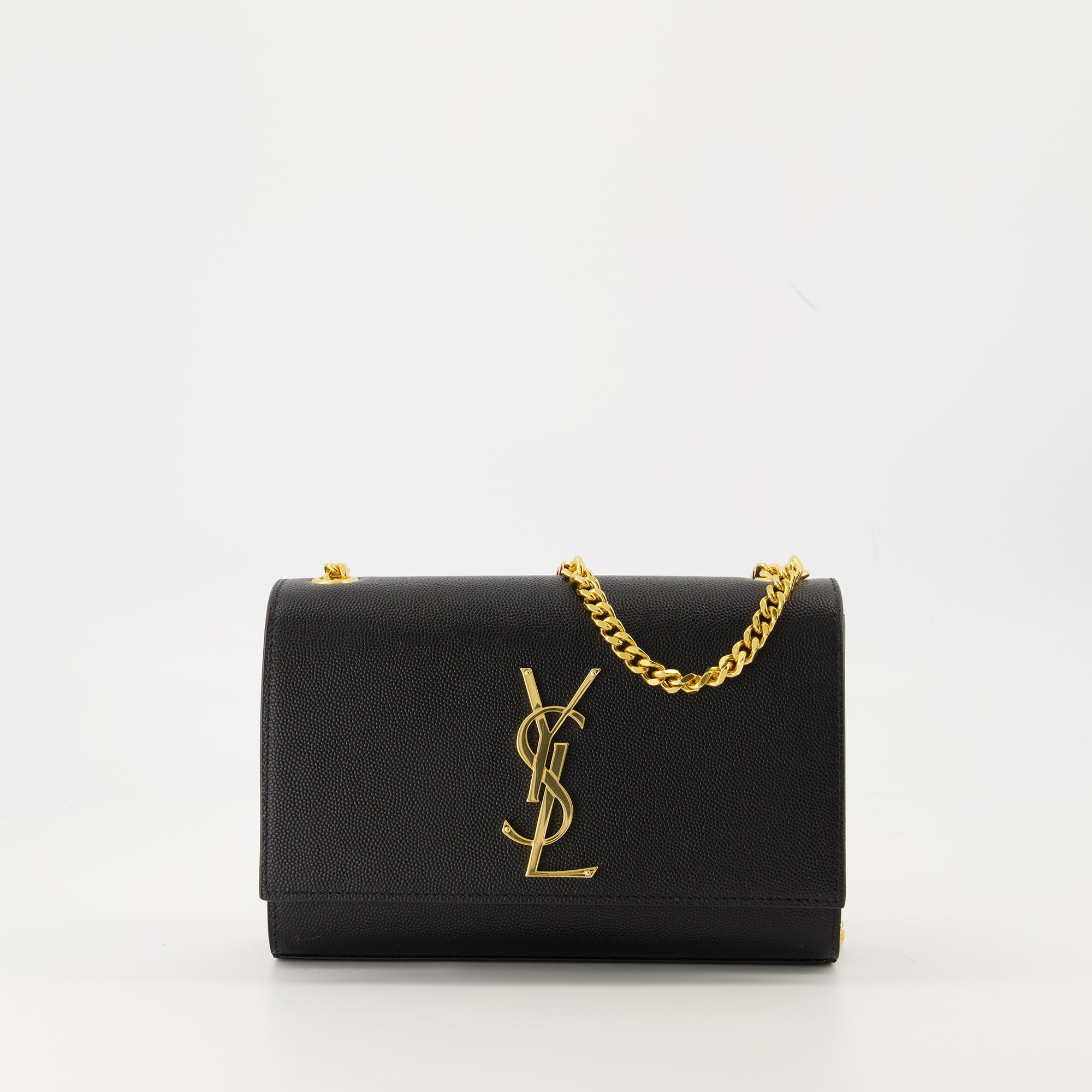 le sac kate small noir et dore saint laurent women 15432055292284