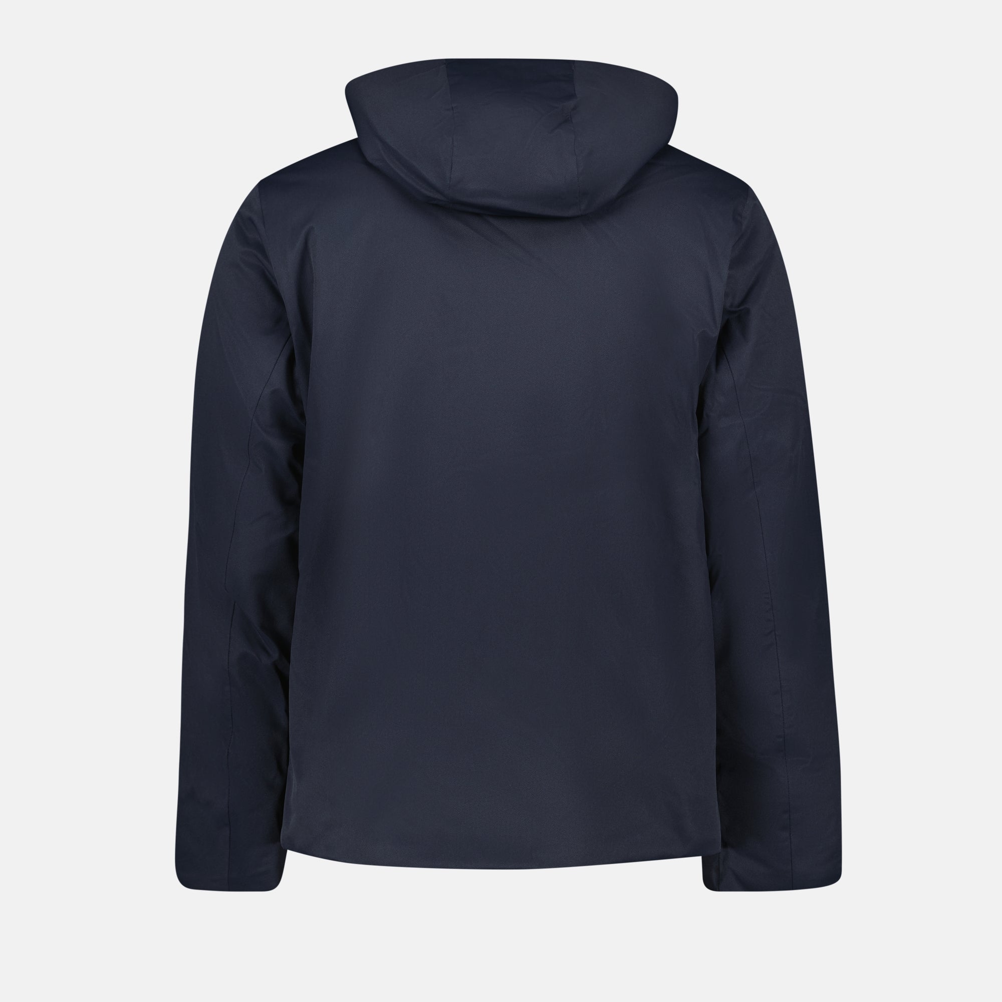 navy twill parka, PrimaLoft insulation parka, men's outerwear, stylish winter coat, adjustable hood parka