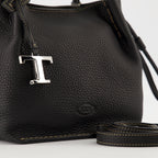 Tod's bucket bag, black leather bag, grained calf leather, Italian designer accessories, Fall-Winter 2025 collection