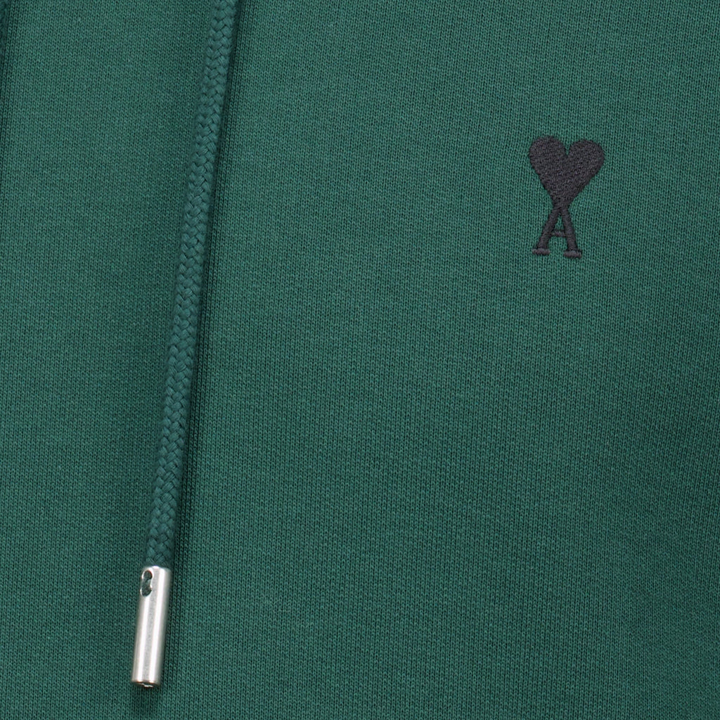 Green Cotton Hoodie with Embroidered Logo