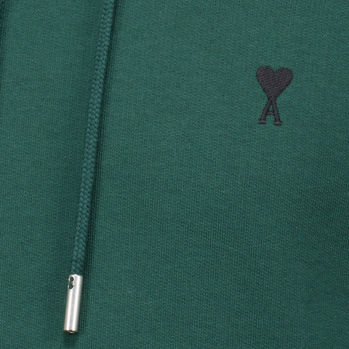 Sudadera verde de algodón con capucha y logotipo bordado