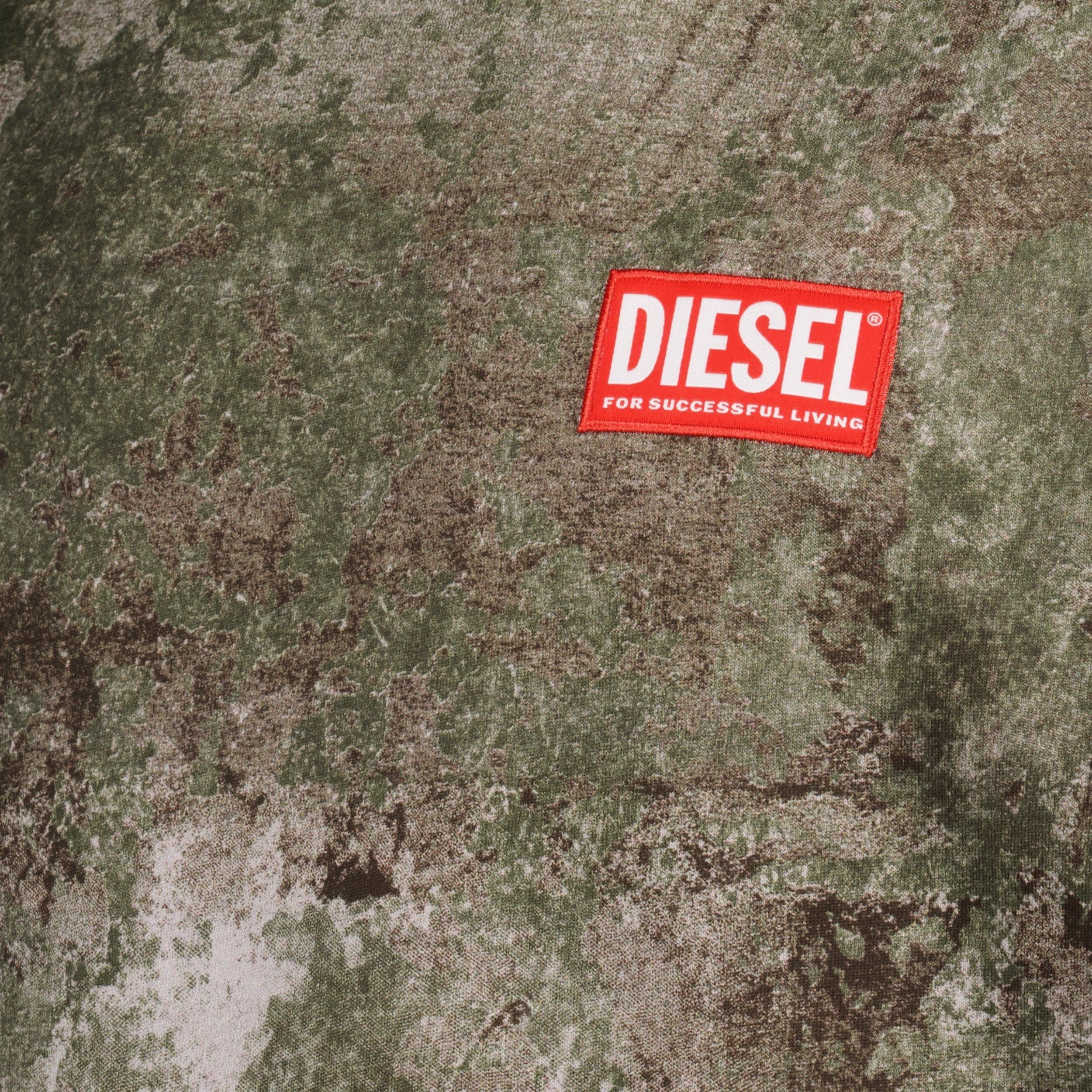 Image of Green Marbled T-Shirt T-Boxt-R12 by Diesel for Men - Season Spring-Summer 2025 - Product detail view 2