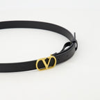 VLogo Belt, Valentino Garavani, black leather belt, adjustable belt, designer accessories