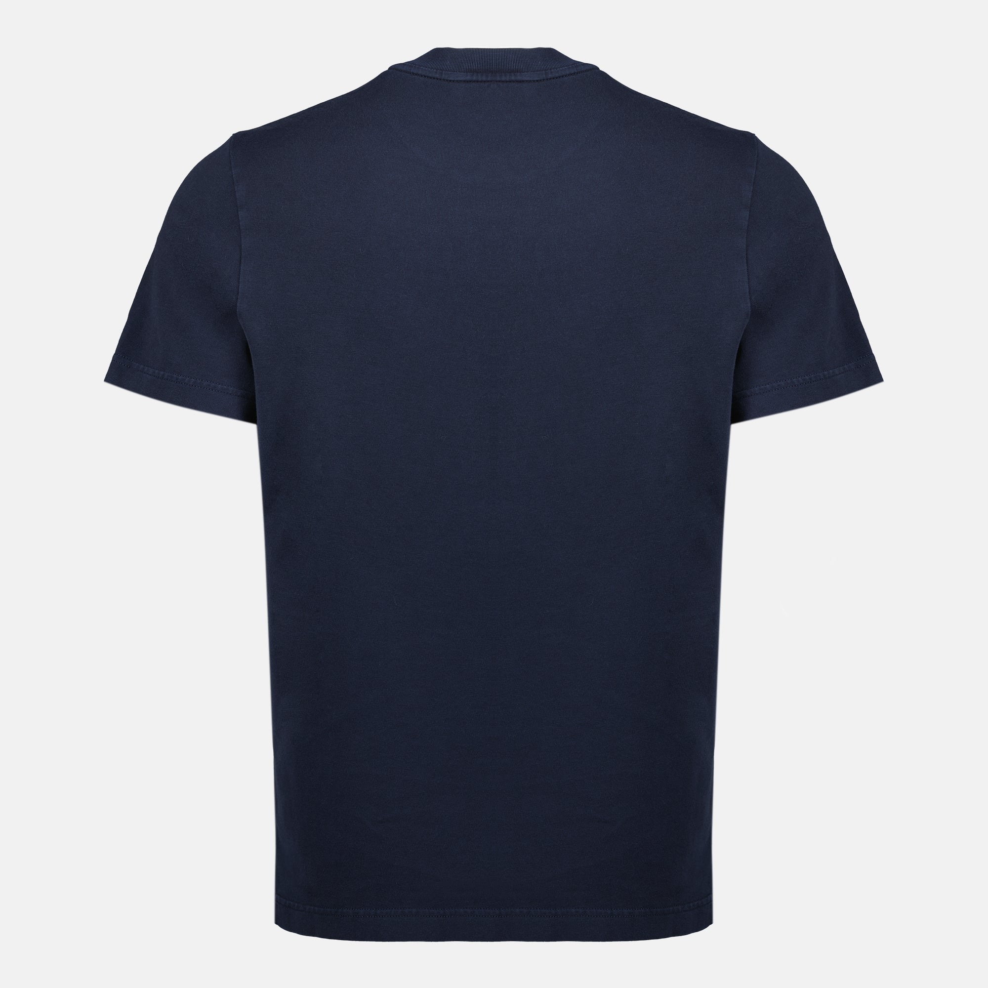 Image du T-shirt à logo brodé bleu marine de Moncler pour hommes - Saison Printemps-Été 2026 - Vue de dos