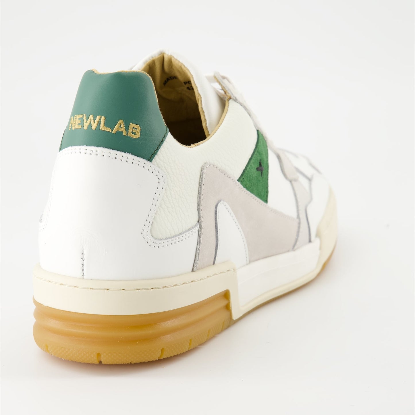 luxury sneakers, leather sneakers, green and white sneakers, New Lab, Spring-Summer collection