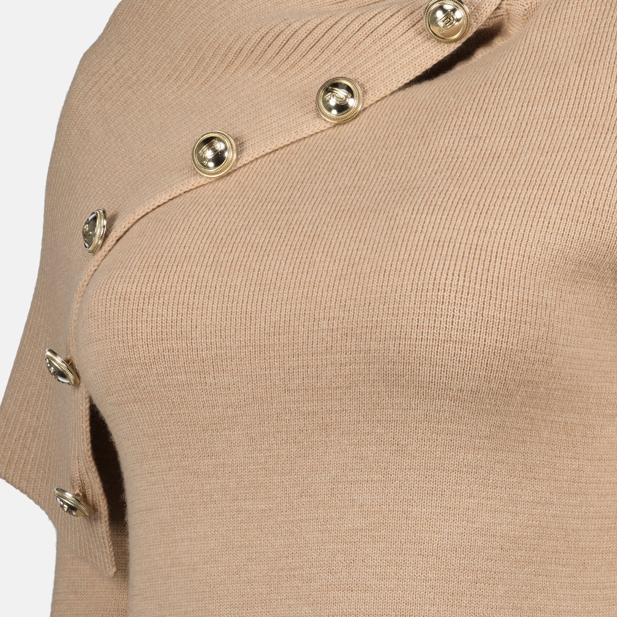 beige sweater, Rabanne, wool garment, Autumn-Winter 2025, women's fashion