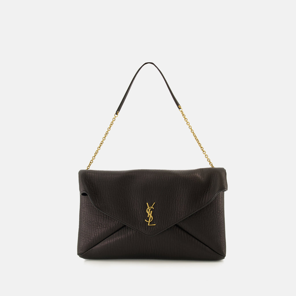 Saint Laurent clutch, black lambskin bag, Cassandre XXL, luxury leather accessory, designer clutch