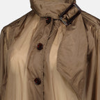 Blouse à Lavallière en Nylon Marron