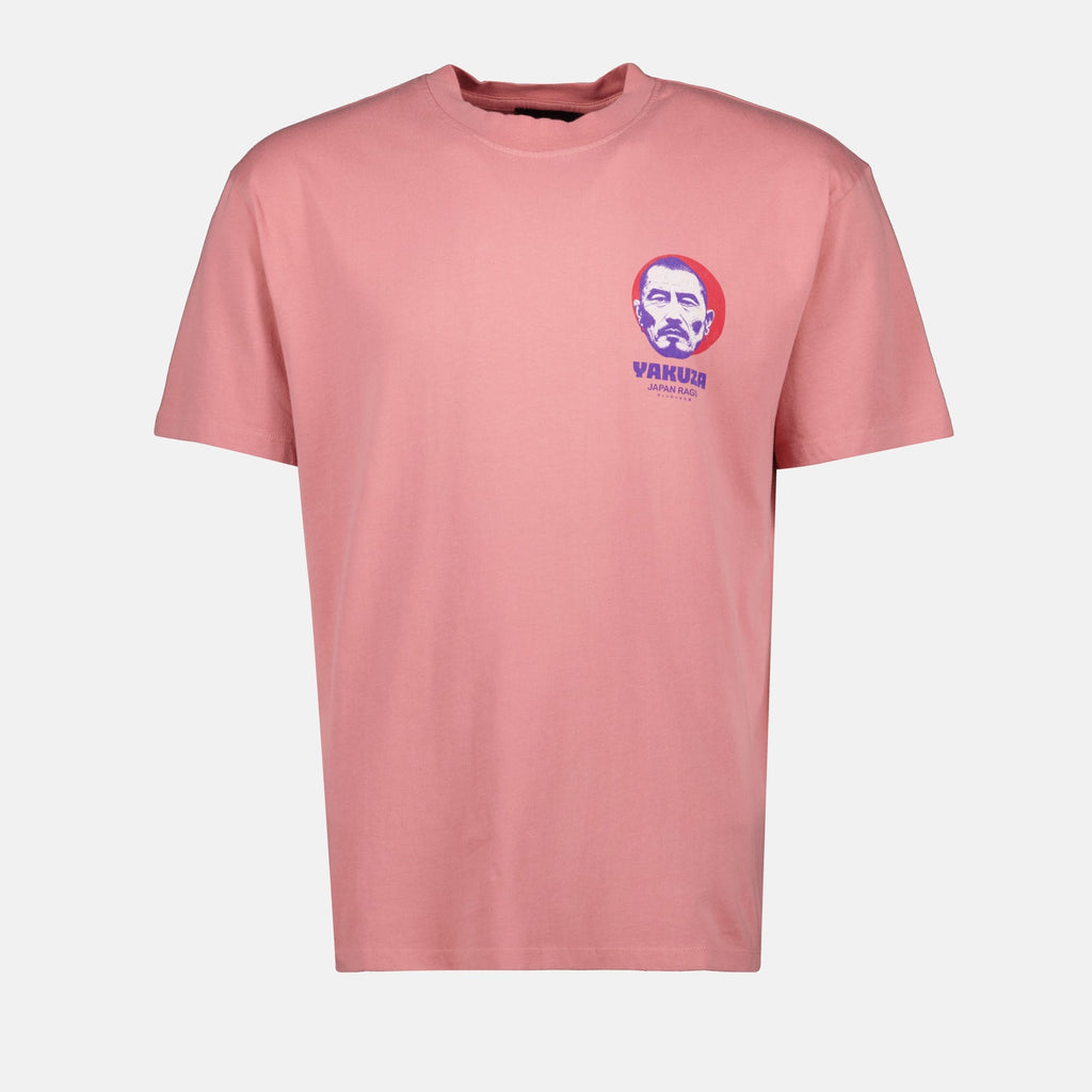 pink t-shirt, Japan Rag, casual wear, Yakusa print, cotton shirt