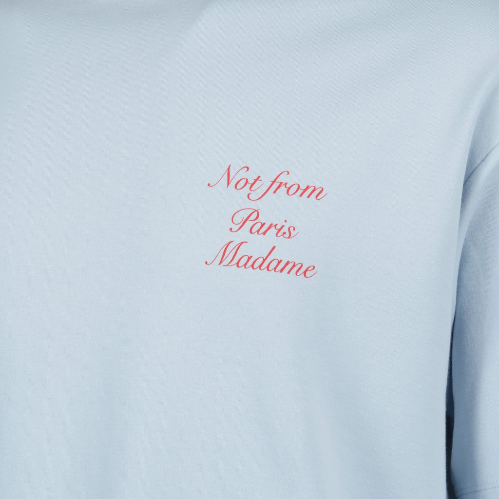 Blue Slogan Calligraphy T-Shirt - Drôle de Monsieur