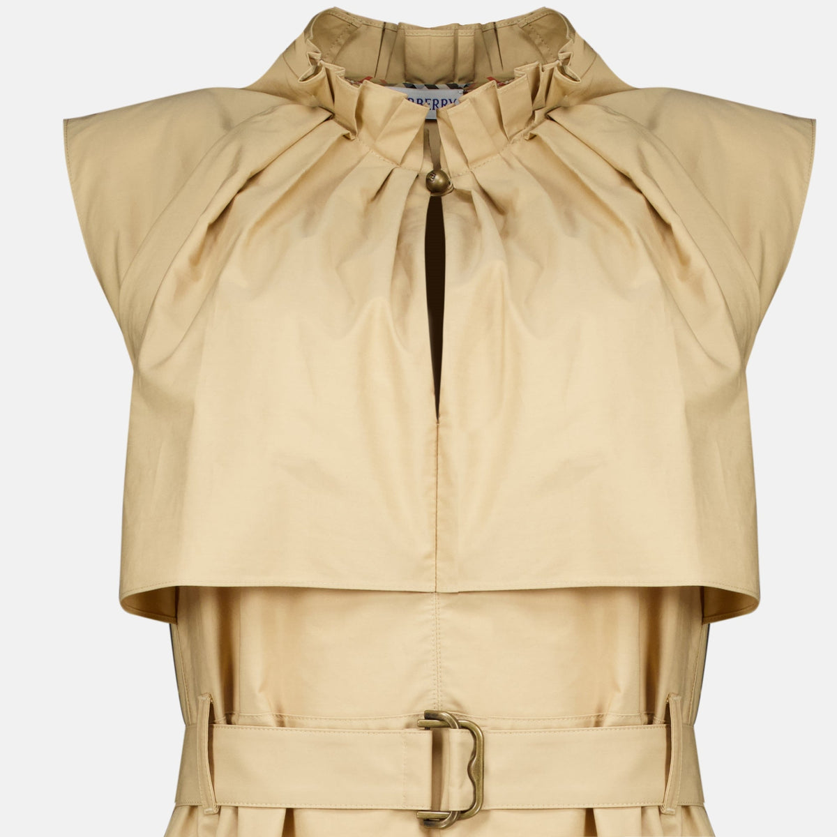 Abito midi in popeline beige