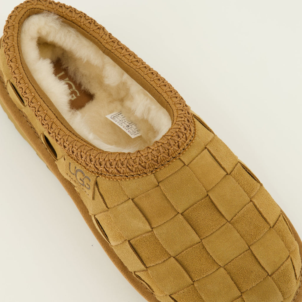 Tasman Woven 브라운 스웨이드 뮬