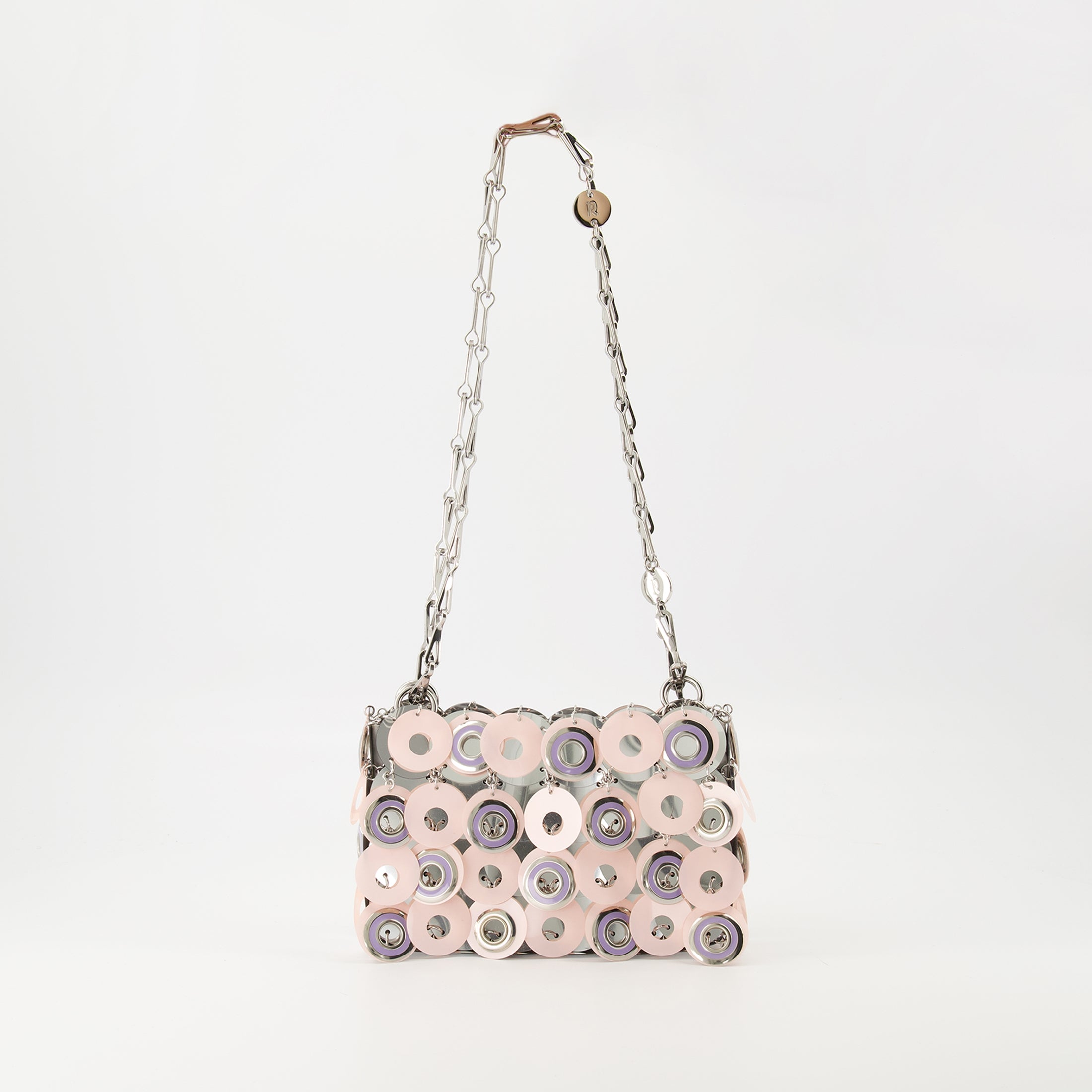 Sparkle handbag, rose violet bag, stylish accessory, modern handbag, polyester bag