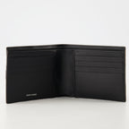 black wallet, textured leather wallet, designer wallet, men's accessories, sophisticated wallet