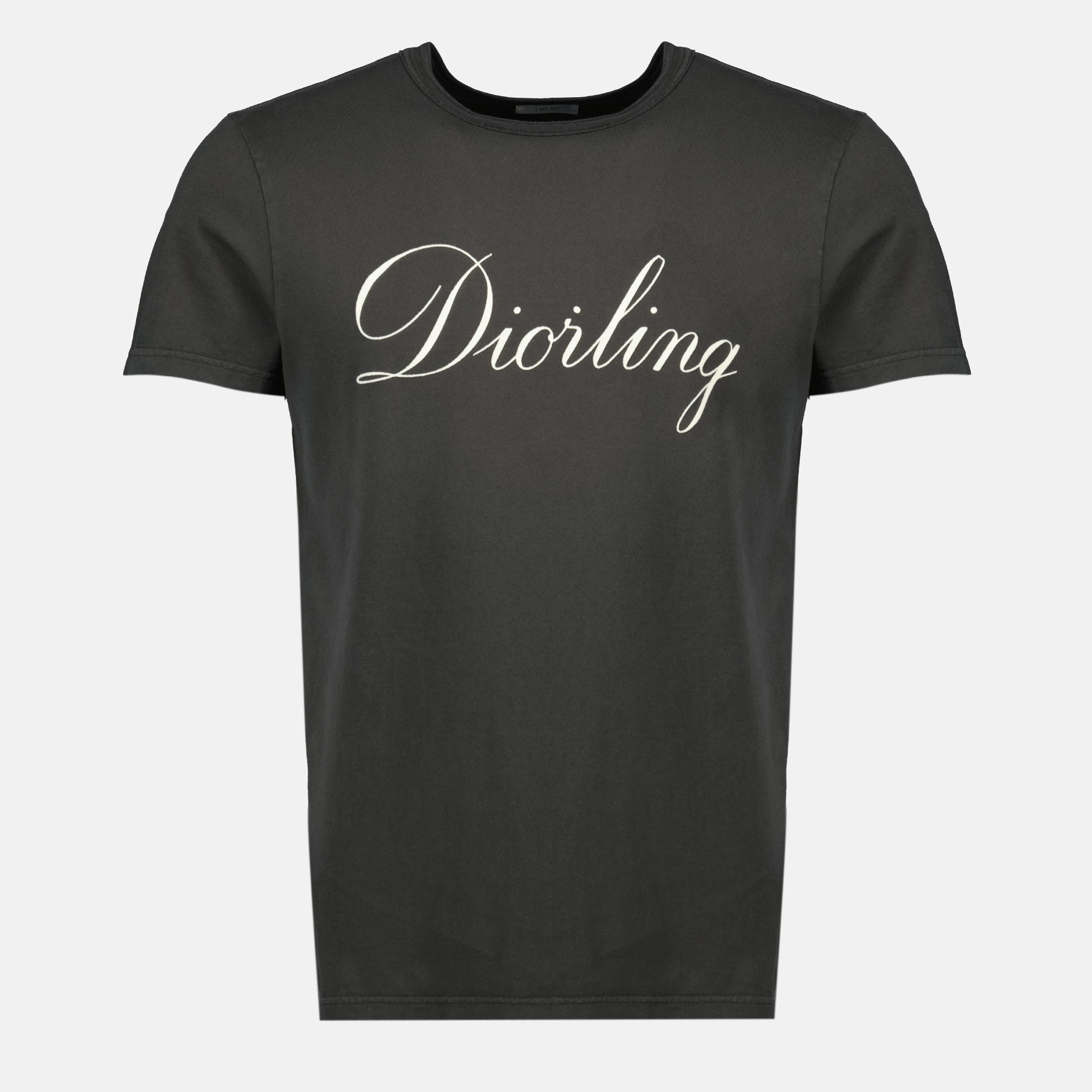 Dior T-shirt, grey cotton tee, Dior homme apparel, short sleeve T-shirt, fashion essentials