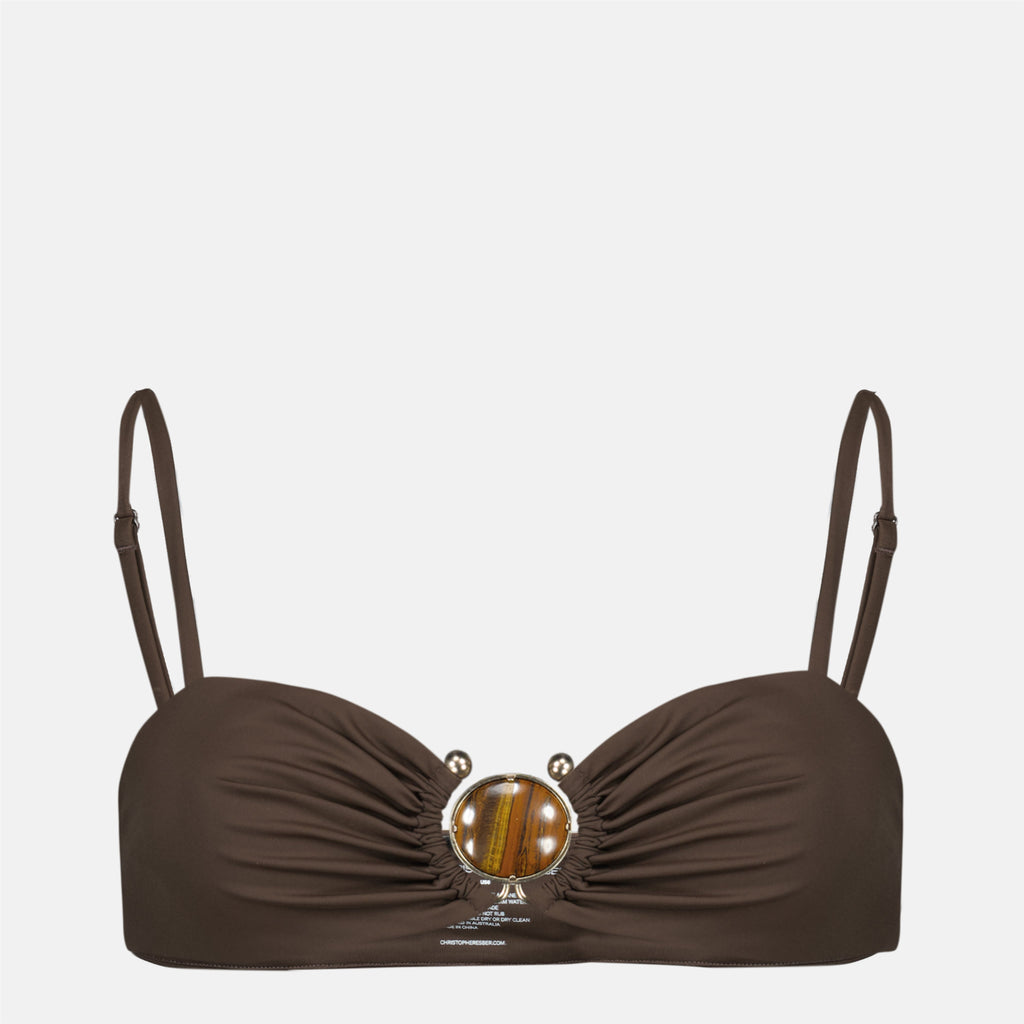 Image of Bandeau Mineral Stone Marron by Christopher Esber for Women - Season Spring-Summer 2026 - Front View