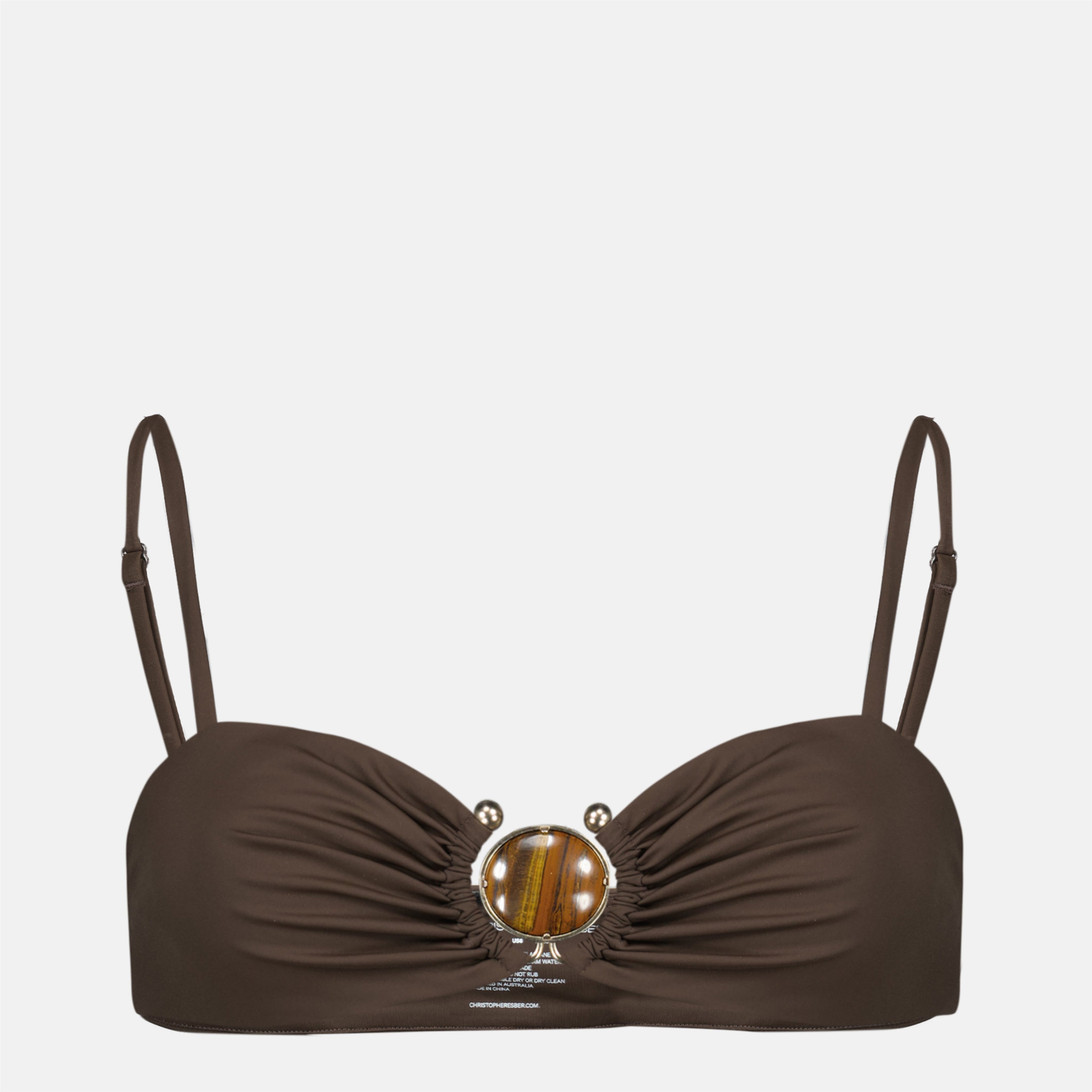 Image of Bandeau Mineral Stone Marron by Christopher Esber for Women - Season Spring-Summer 2026 - Front View