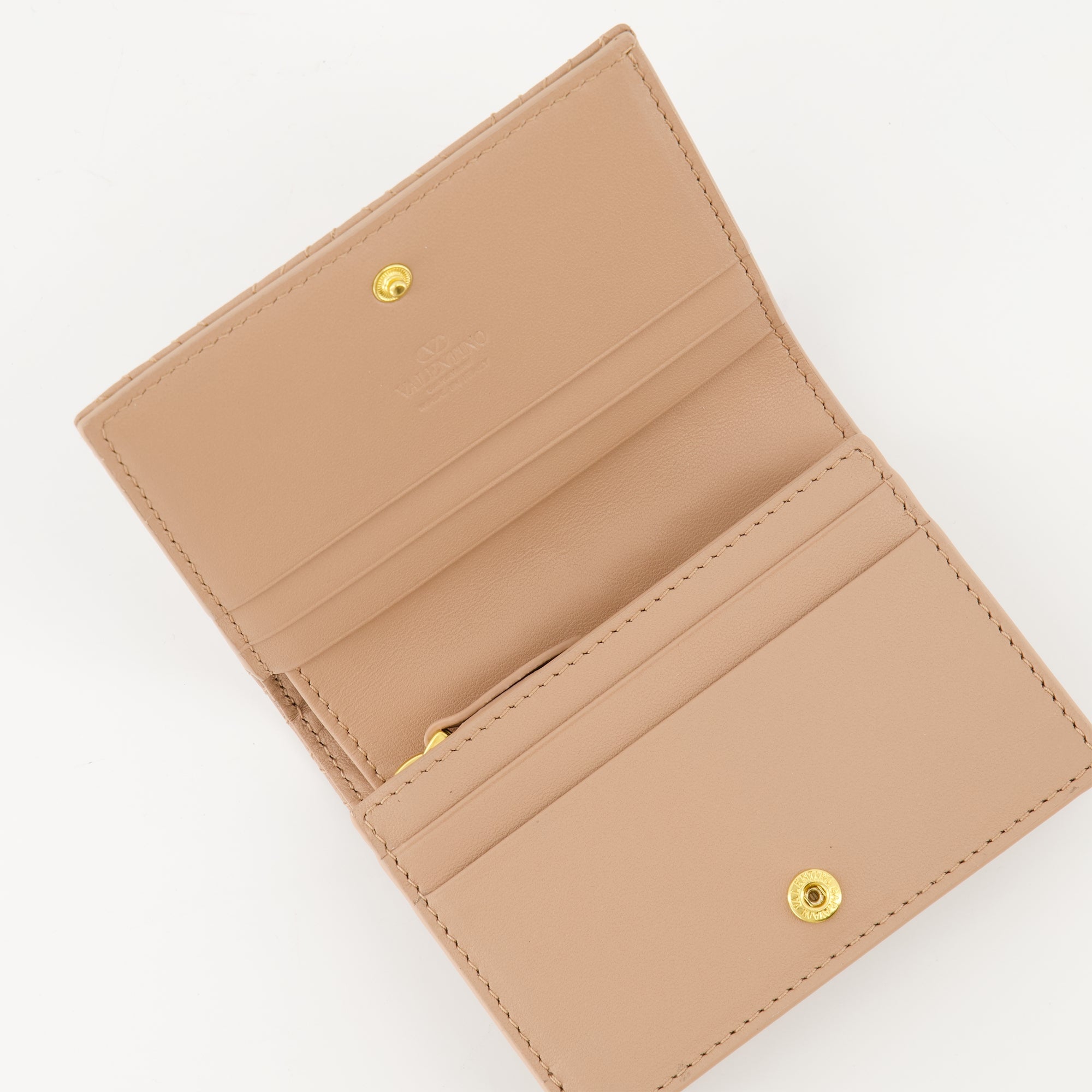 Quiltie 67 wallet, Valentino Garavani, quilted leather wallet, designer wallet, pink wallet