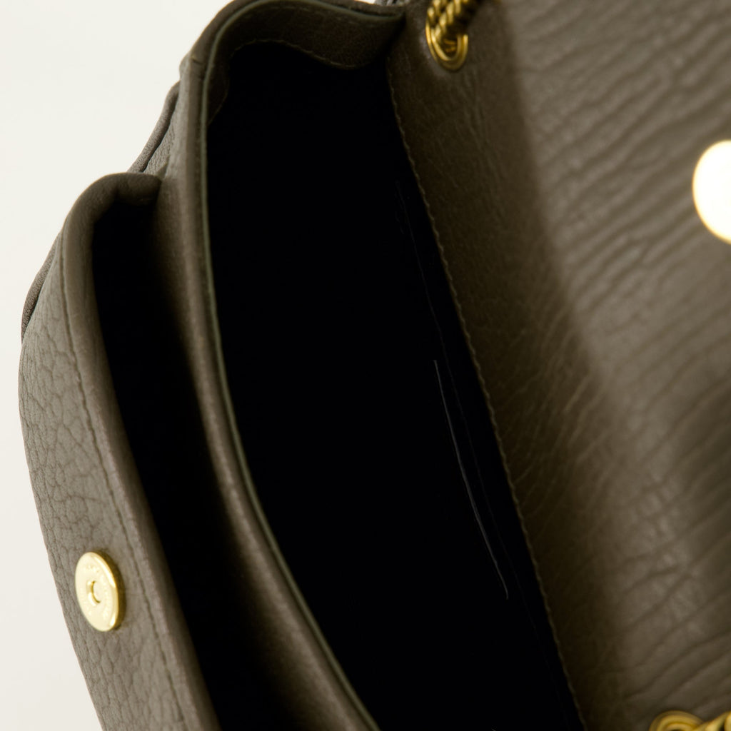 Niki Mini Tasche aus khakifarbenem Leder