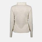 Image de doudoune bi-matériaux blanche par Moncler pour femmes - Saison Printemps-Été 2025 - Détail Vue 2