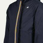 navy twill parka, PrimaLoft insulation parka, men's outerwear, stylish winter coat, adjustable hood parka