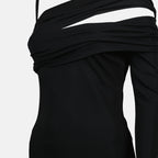 Bild eines asymmetrischen schwarzen Abendkleides von Versace für Damen - Saison Frühling-Sommer 2025 - Produktdetailansicht 2