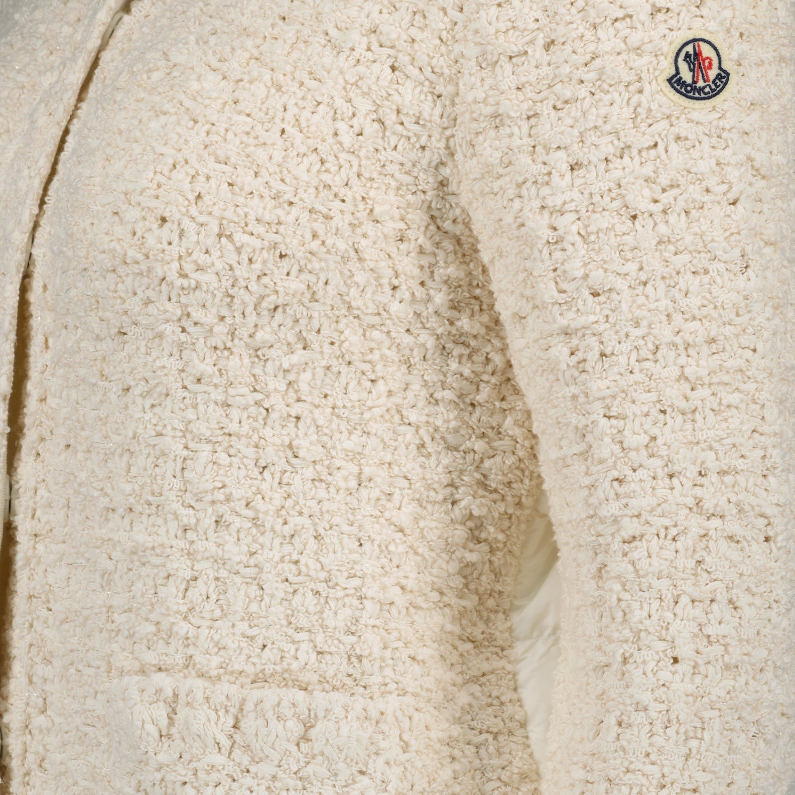 luxury cardigan, beige knitwear, Moncler cardigan, designer knitwear, spring-summer 2024 fashion