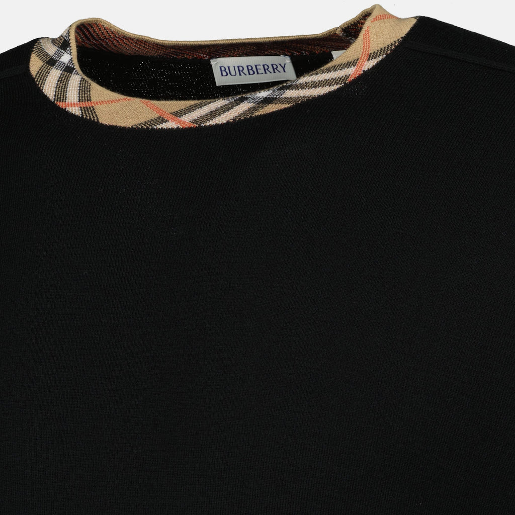 Burberry sweater, check wool sweater, men's knitwear, designer pullover, luxury fashion