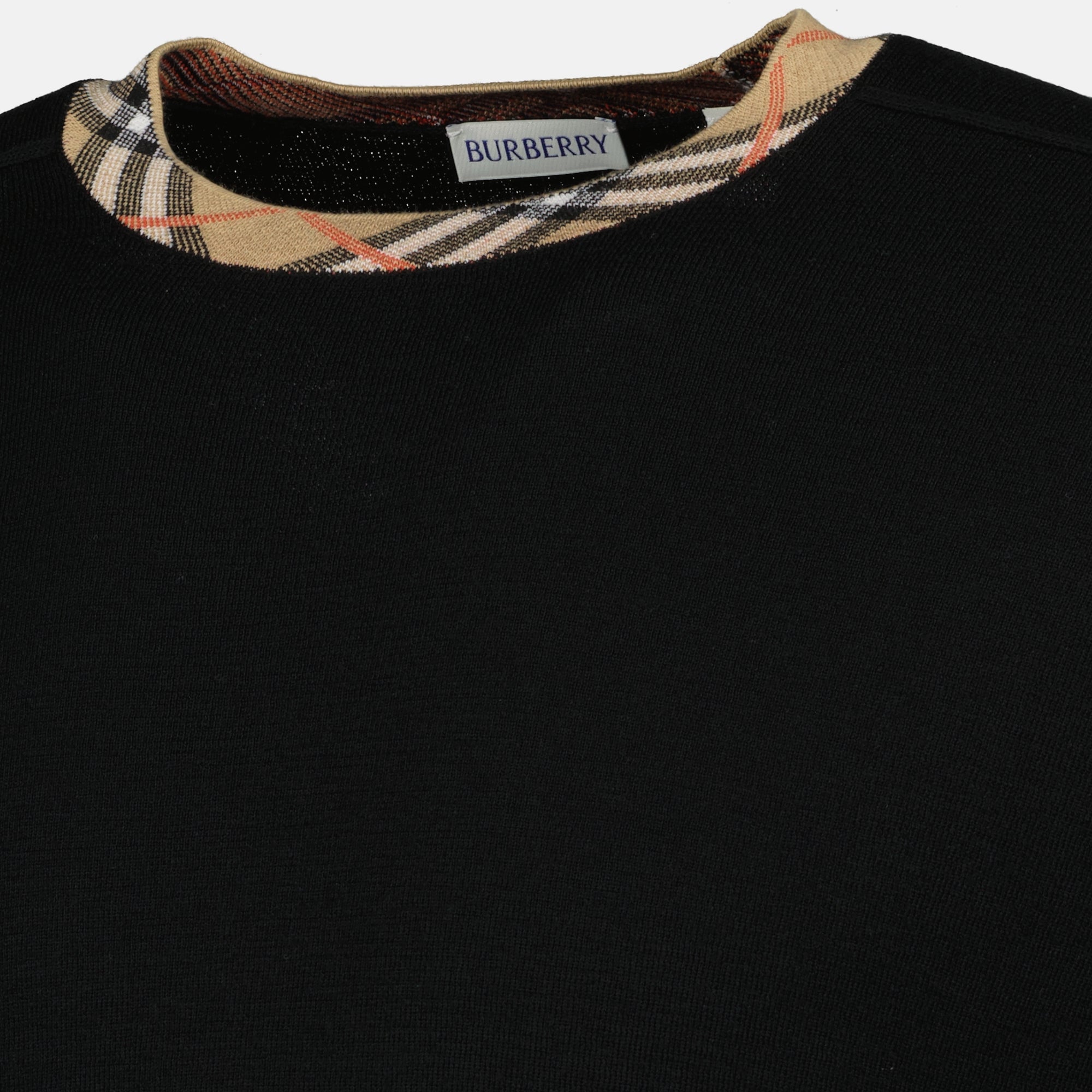 Burberry sweater, check wool sweater, men's knitwear, designer pullover, luxury fashion