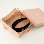 Image of Black Velvet Headband by Miu Miu for Women - Season Spring-Summer 2026 - Detail View 2