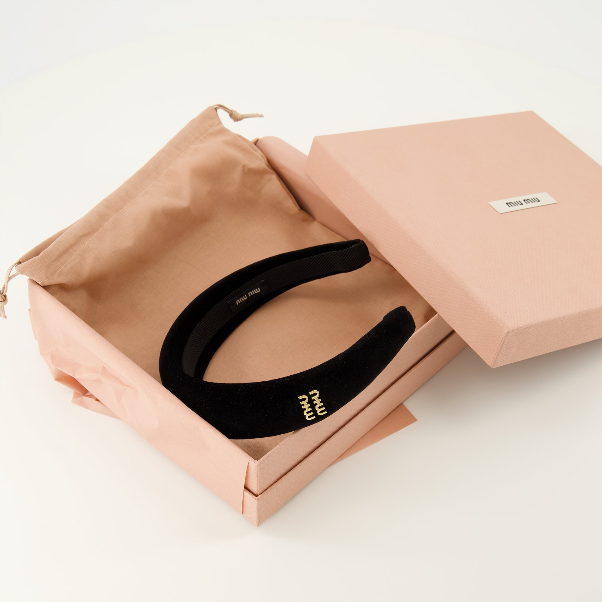 Miu Miu headband, black velvet accessories, crystal embellished headband, stylish hair accessories, Spring-Summer collection 2026