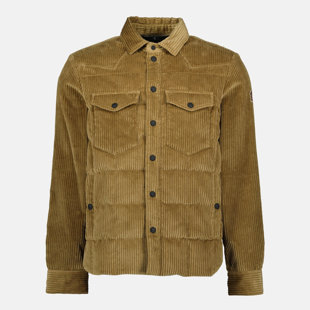 Gelt down shirt, Moncler Grenoble, brown shirt, Autumn-Winter 2025, corduroy outerwear