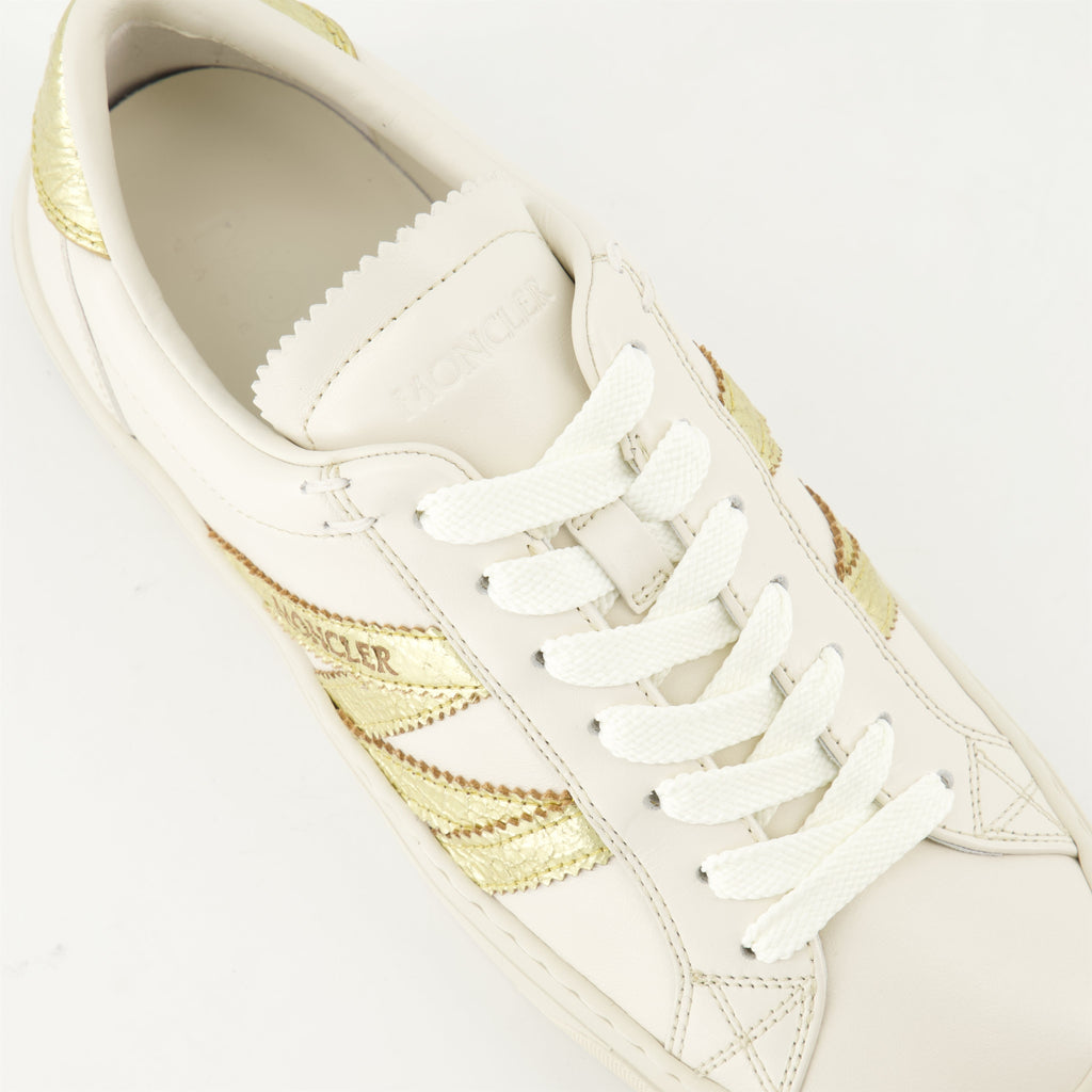 Monaco Leather Sneakers, Moncler footwear, White sneakers, Fashion sneakers, Stylish shoes