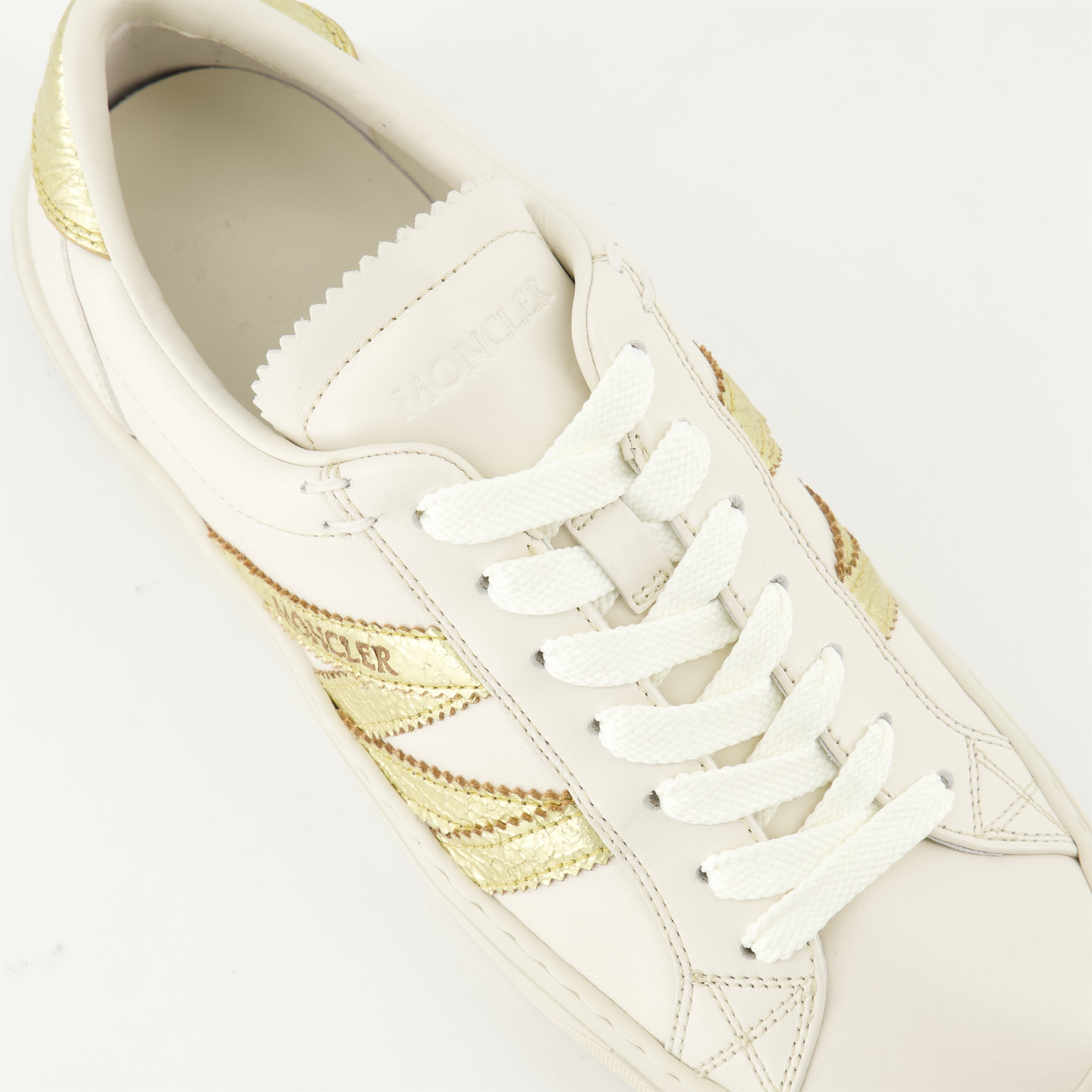 Monaco Leather Sneakers, Moncler footwear, White sneakers, Fashion sneakers, Stylish shoes