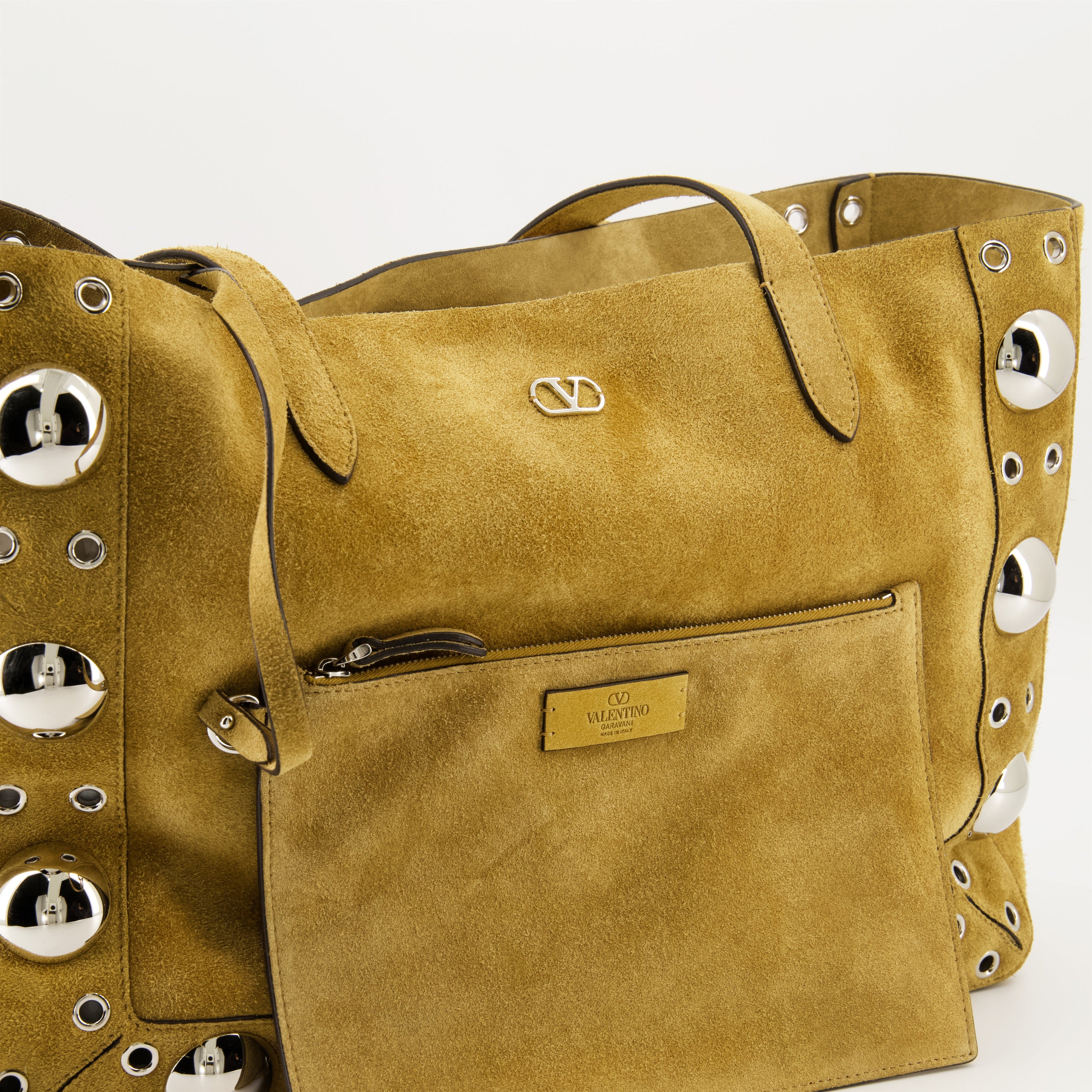 Nellcôte tote bag, Valentino Garavani, suede handbag, VLogo Signature, luxury accessories