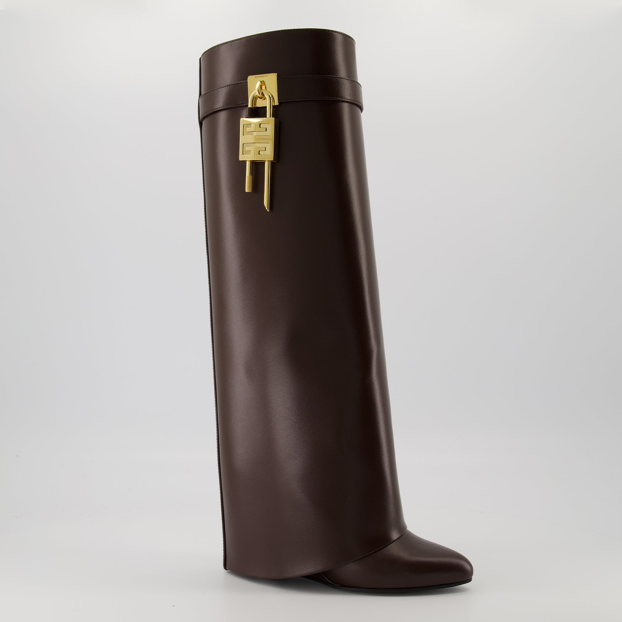 Givenchy, Shark Lock boots, brown leather boots, luxury footwear, designer boots