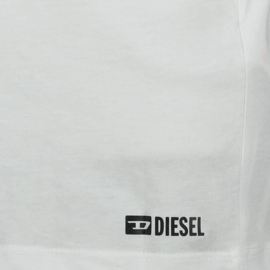 Diesel t-shirt, men's fashion, white t-shirt, FF motif, casual wear