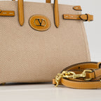 Antibes Canvas Bag, Valentino Garavani bags, beige shoulder bag, luxury handbag, designer canvas bags